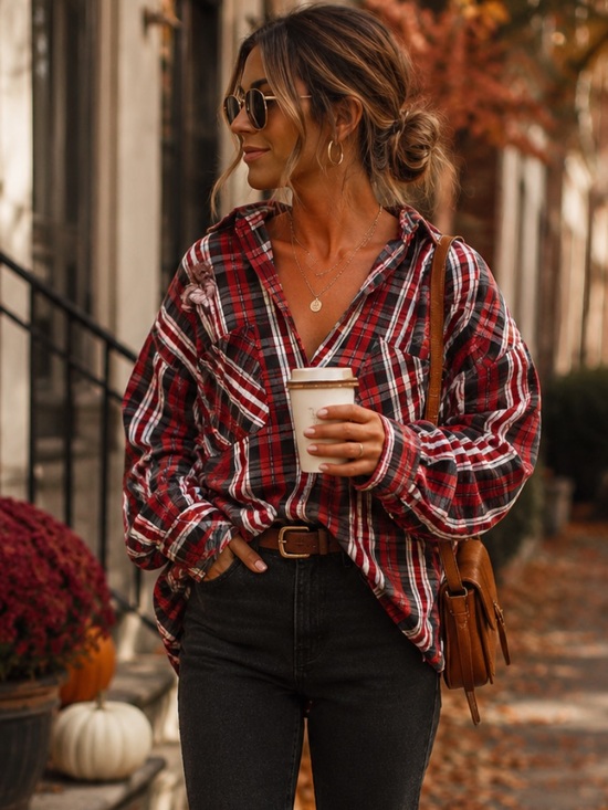 Tops - Plaid flannel